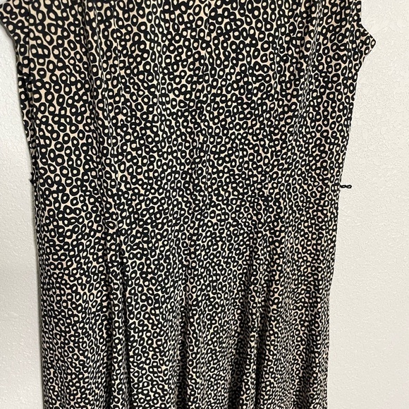 Eliza J Beige Black Polka Dot Squiggle Dress 14 Petite - Picture 4 of 7